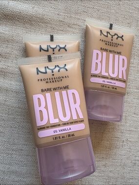 NEW NYX Bare With Me Blur Tint Soft Matte Foundation 05 Vanilla $14 each. Qty 3